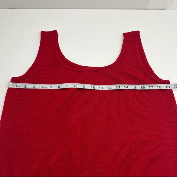St. John Red Sweater Knit‎ Tank Top Womens Size Large Sleeveless Popover - Picture 4 of 7